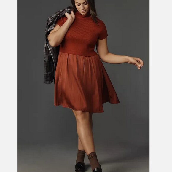 Anthropologie The Thea Twofer Sweater Dress Short-Sleeve Mini Edition 3X NWT